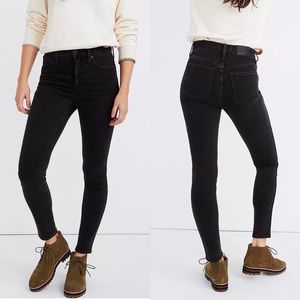 NWT Madewell 10" High Rise Skinny Jeans in Starkey Wash Faded Black Size 27